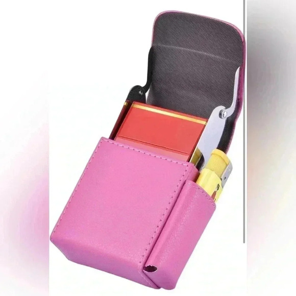 Retro PU Leather Case Opening for Cigarettes Pocket Credit Card Lighter Holder - Picture 6 of 9
